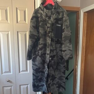 Columbia Black and Green Camo Coat